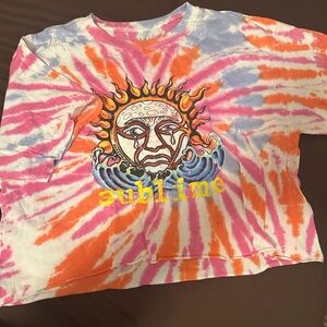 Tye Dye Tee shirt , cropped oversized , Sublime, 100% cotton